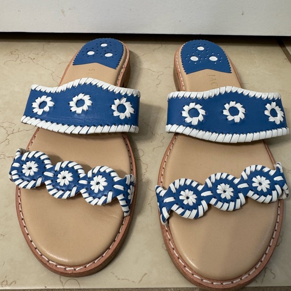 Jack Rogers Shoes - Jack Rogers Blue and White Women's Sandals Size 8
